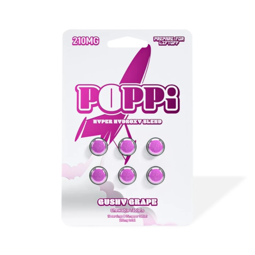 POPPi Hyper Hydroxy Blend 7-OH 35mg Tablets Cushy Grape