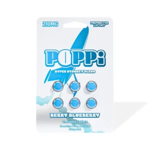 Poppi 7OH Full Lineup Display — 210mg and 300mg Blister Packs