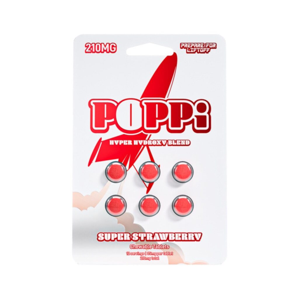 POPPi Hyper Hydroxy Blend 7-OH 35mg Tablets Super Strawberry