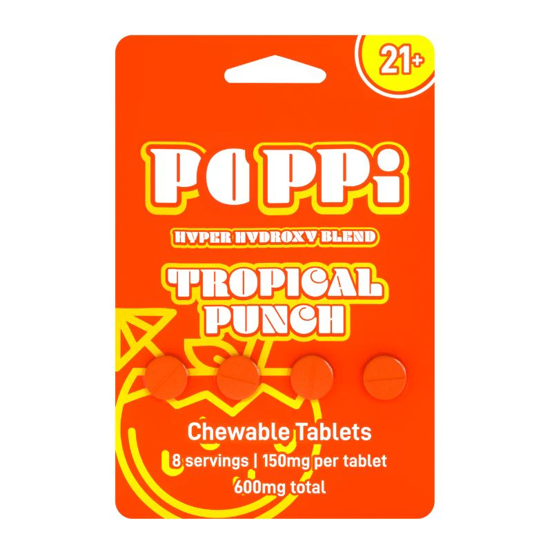 Poppi Hyper 7OH Kratom Extract Tablets Tropical Kush 300mg 4ct (75mg/tab)